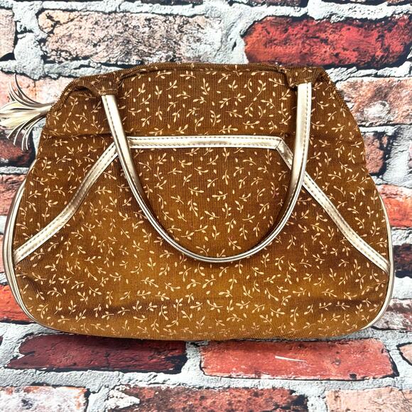 Victoria's Secret Bronze Copper Fall Leaves Clutch Shoulder Bag - Picture 1 of 8